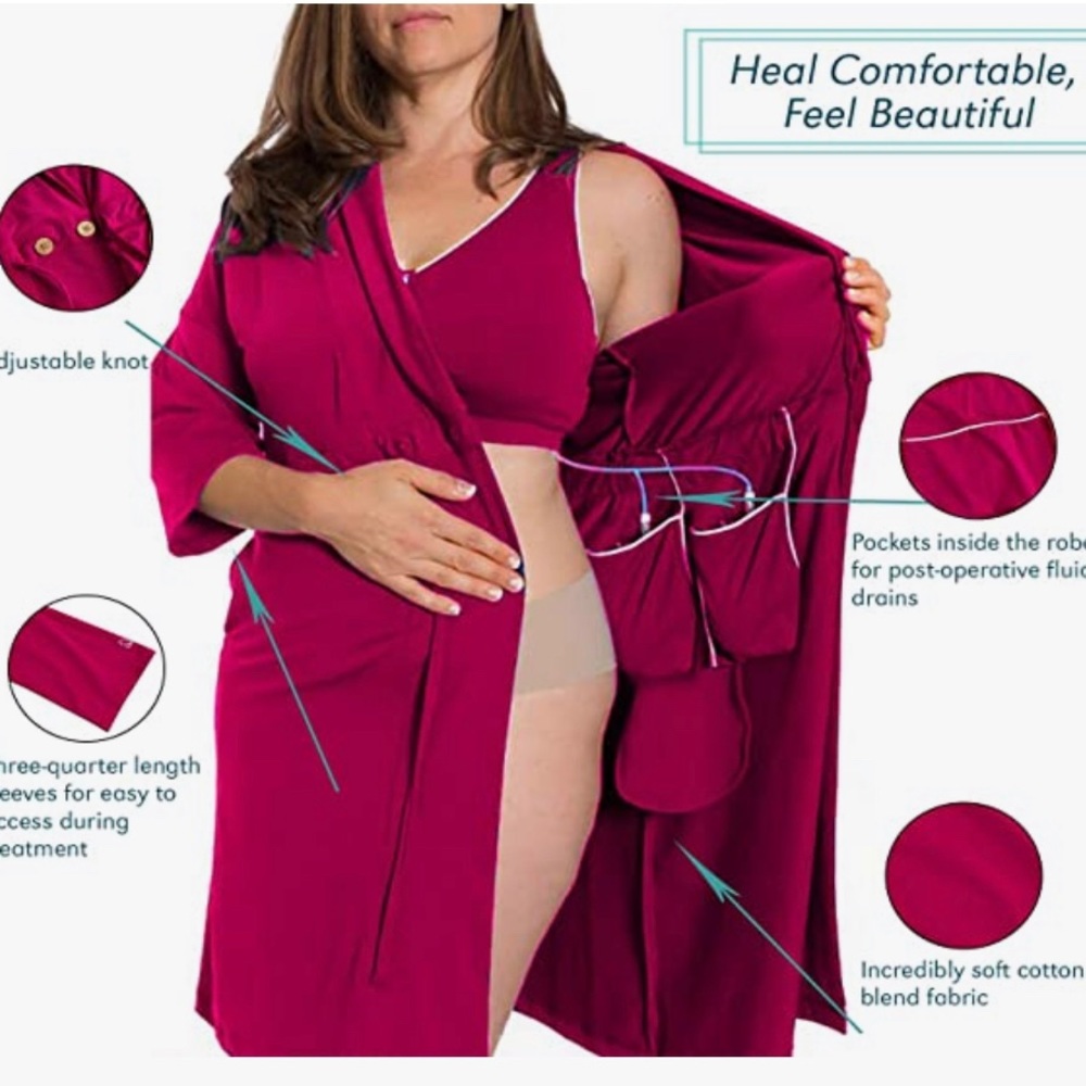 Brobe post-op Recovery Robe & Bra! Size Large!